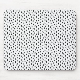 Tapis De Souris Coups de pinceau neutres modernes chic noir et bla