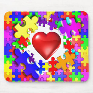 Tapis De Souris Coupures d'amour par l'autisme