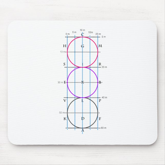 Tapis De Souris cour de dressage de 20x60m ** cercles ** (Devant)