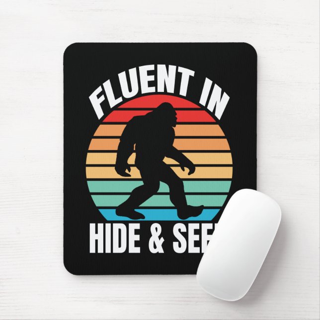 Tapis De Souris Courant à cache-cache drôle Bigfoot  (Avec souris)