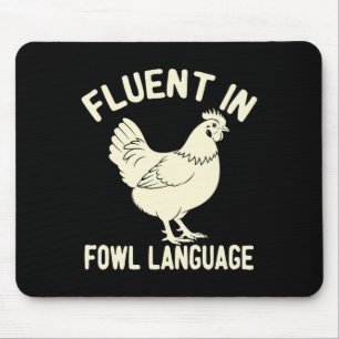 Tapis De Souris Courant en langage aviaire drôle de poulet de ferm
