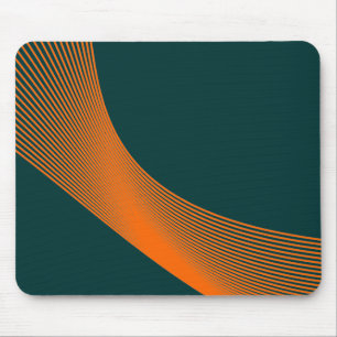 Tapis De Souris Courbes Bézier - Orange sur Vert foncé 003333