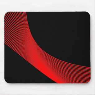 Tapis De Souris Courbes Bézier - Rouge sur Noir
