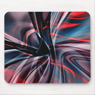 Tapis De Souris Courbes bordeaux polies chevauchant des courbes ro