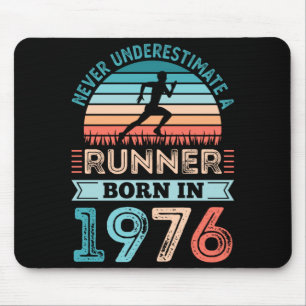Tapis De Souris Coureur Homme Né En 1976 50e Anniversaire Course