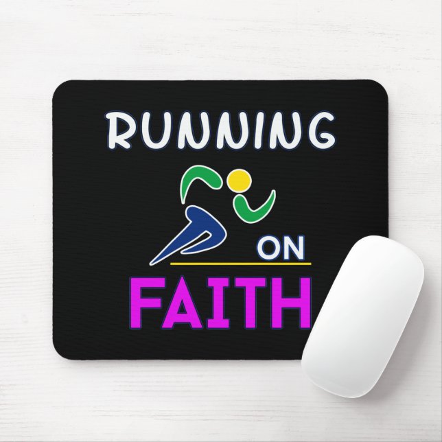 Tapis De Souris Courir sur la foi Christian Runner (Avec souris)