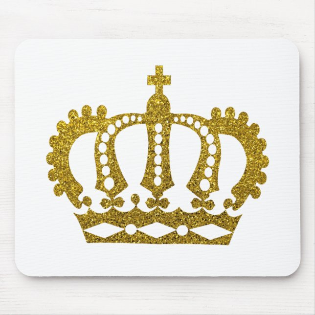 Tapis De Souris Couronne de paillettes dorées (Devant)