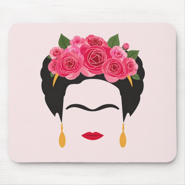 Tapis de souris Couronne florale inspirée de Frida (Devant)