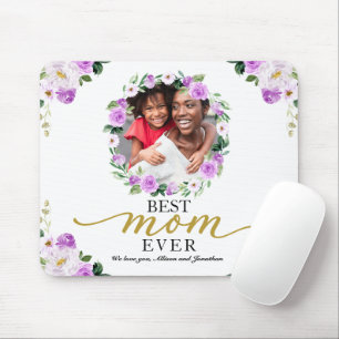 Tapis De Souris Couronne florale violette Meilleure maman qui soit