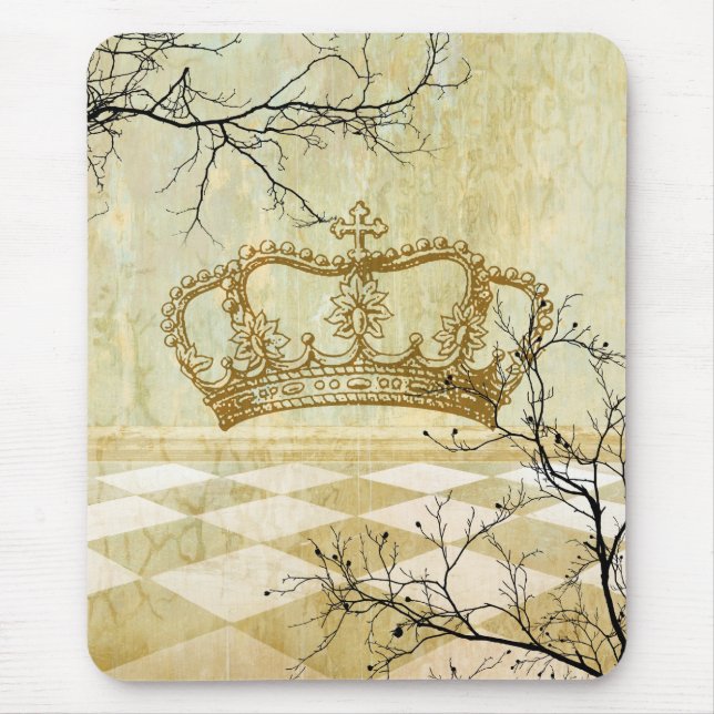 Tapis De Souris Couronne royale avec des branches (Devant)