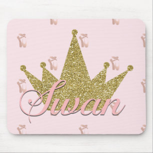 Tapis De Souris Couronne scintillante rose et or de la Princesse a