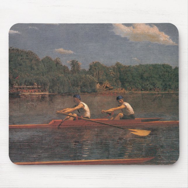 Tapis De Souris Course de bateaux à rames sur la rivière (Devant)