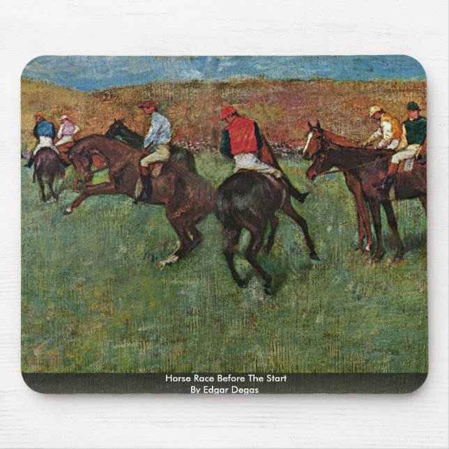 Tapis De Souris Course de cheval avant le début par Edgar Degas (Devant)