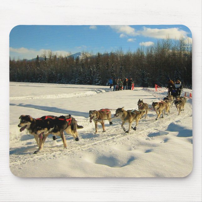 Tapis De Souris Course de chiens de traîneau Iditarod Trail (Devant)