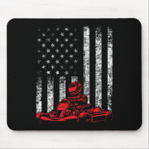 Tapis De Souris Course de Kart - Course de Kart Usa Drapeau Améric