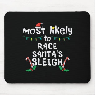 Tapis De Souris Course la plus probable Père Noël Sleigh Noël Noël