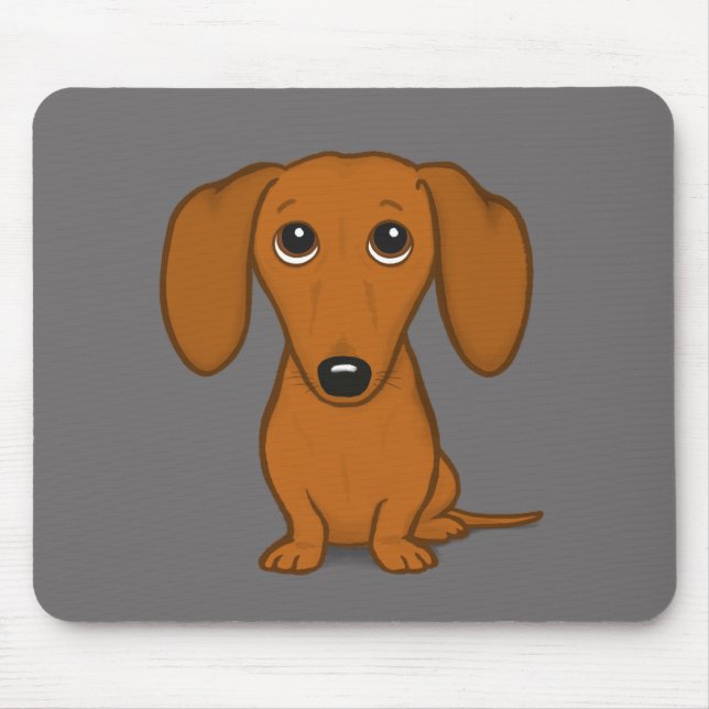 Tapis De Souris Courte Dachshund rouge haïe | Joli chien Wiener (Devant)