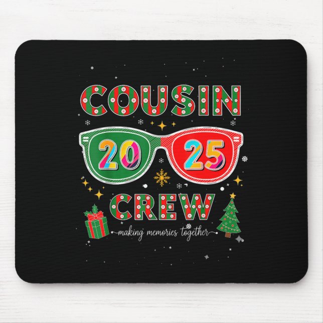 Tapis De Souris Cousin Crew 2025 Funny Christmas Matching Family P (Devant)