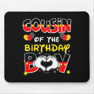 Tapis De Souris Cousin De L'Anniversaire Garçon Famille Décor Matc