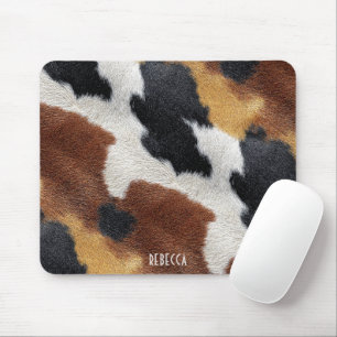 Tapis De Souris Coussin décoratif à texture de cuir de vache marro