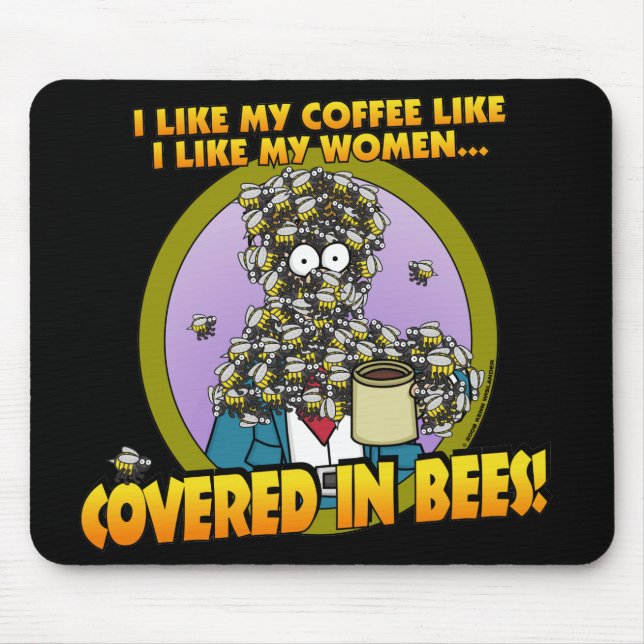 Tapis De Souris Couvert dans les abeilles Mousepad 1 (Devant)