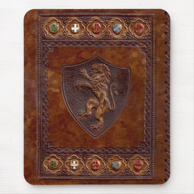 Tapis De Souris Couverture de livre en cuir médiéval (Devant)