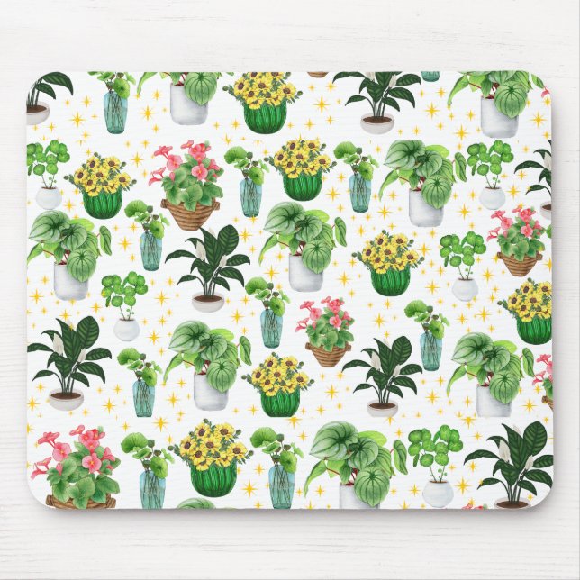 Tapis De Souris Couverture de plantes en pot fantaisistes (Devant)