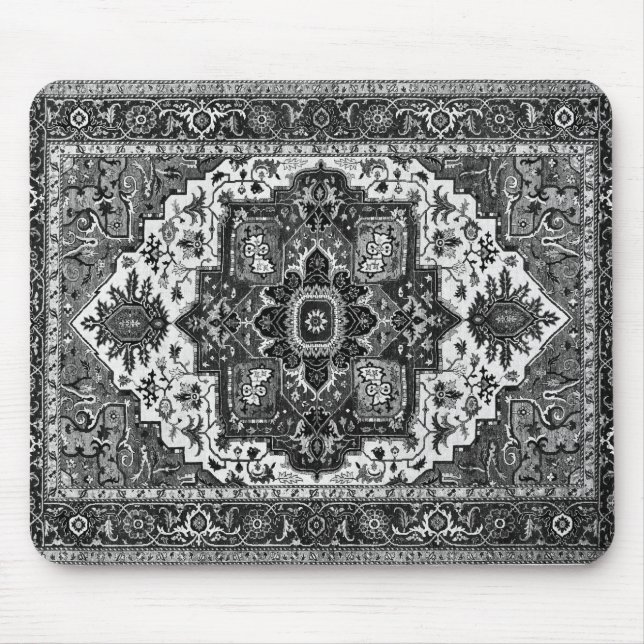 Tapis De Souris COUVERTURE PERSANE - noir et blanc (Devant)