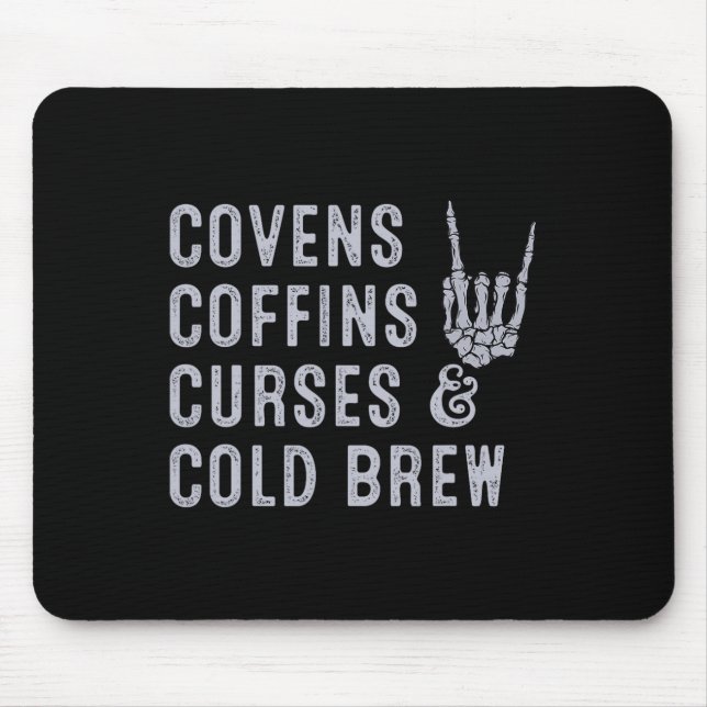 Tapis De Souris Covens Coffins Curies Cold Brew Fall Halloween Spo (Devant)