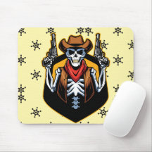 Cow-boy effrayant avec des armes d'art rustique