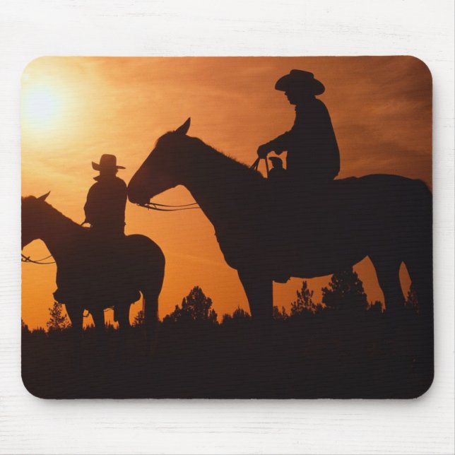 tapis de souris cow-boys sur des chevaux (Devant)