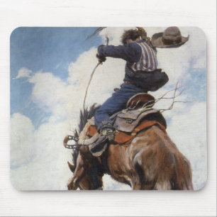 Tapis De Souris Cow-boys western vintage, Bucking par NC Wyeth