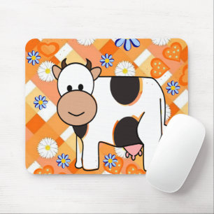 Tapis De Souris Cow Chevron Blue Flowers Mouse Pad! Mouse Pad