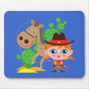 Tapis De Souris Cow-girl et cheval