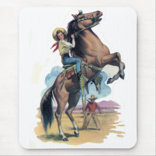 Tapis De Souris Cow-girl sur le cheval