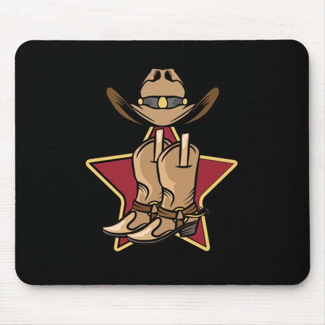 Tapis De Souris Cowboy Boots Casquette Line Dance Country Music Ca (Devant)