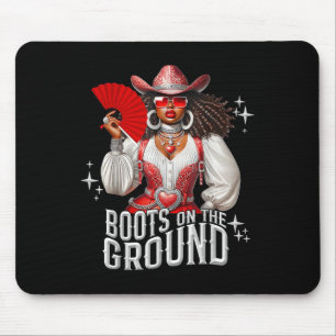 Tapis De Souris Cowboy Boots sur le terrain Western Cowgirl Danse 