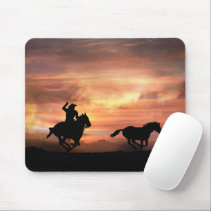 Tapis De Souris Cowboy Country Western Rodeo Roping