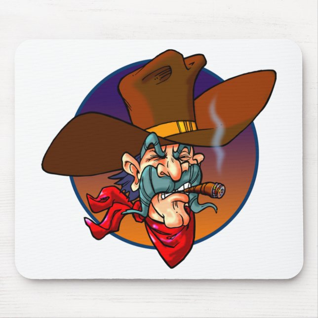 Tapis De Souris Cowboy de bande dessinée (Devant)