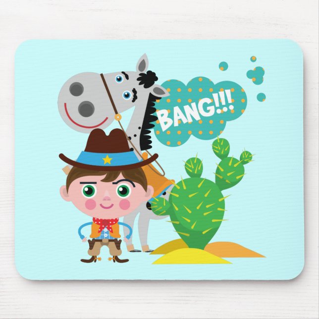 Tapis De Souris Cowboy et cheval (Devant)