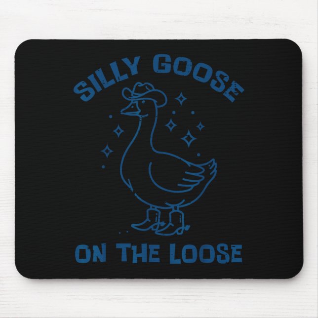 Tapis De Souris Cowboy Goose Silly On The Loose Funny Animal Men W (Devant)