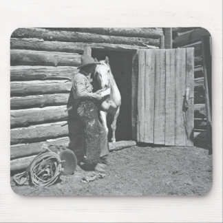Tapis De Souris Cowboy lisant une lettre