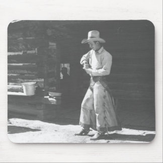 Tapis De Souris Cowboy mangeant d'un beurre d'arachide Can. de