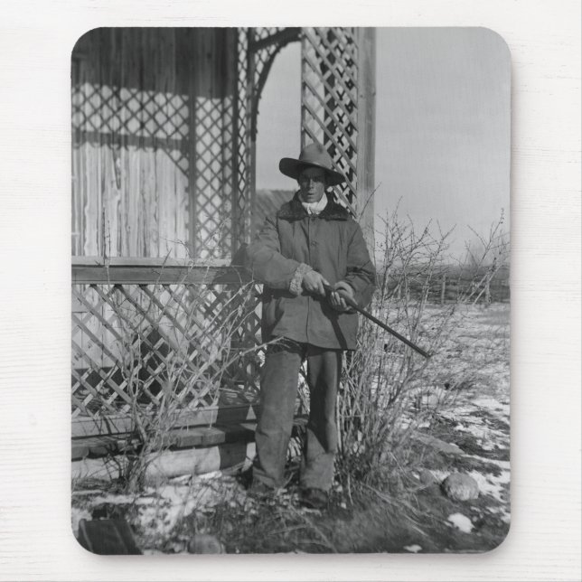 Tapis De Souris Cowboy Rancher ou le hors-la-loi canadien du Vieux (Devant)