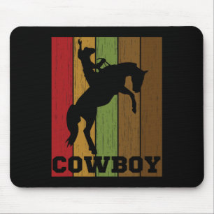 Tapis De Souris Cowboy Rodeo Horse Rétro Western Cowboy Horseck Ri