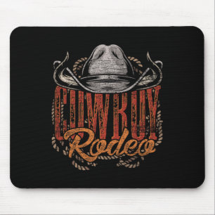 Tapis De Souris Cowboy Rodeo Western Texan cadeau Pays Bull Ridin