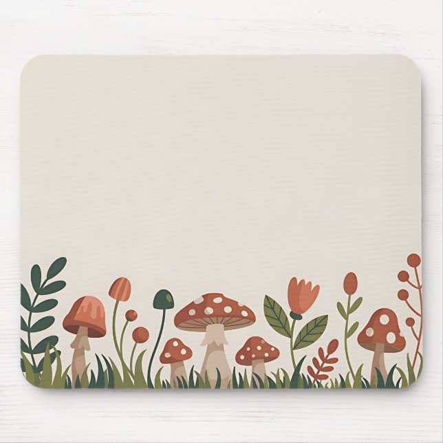 Tapis De Souris Cozy Woodland Mushrooms (Devant)