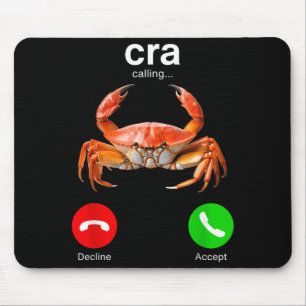 Tapis De Souris Cra appelant drôle téléphone crabe écran humour al