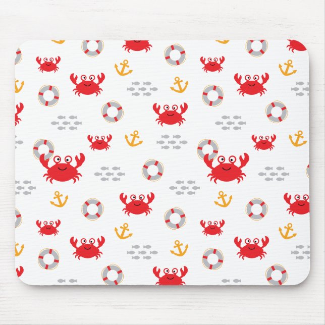 Tapis De Souris Crabe avec bouée de sauvetage (Devant)