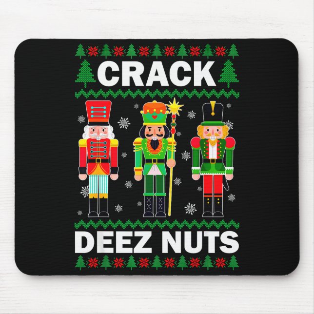 Tapis De Souris Crack Deez Nuts Noël drôle  (Devant)